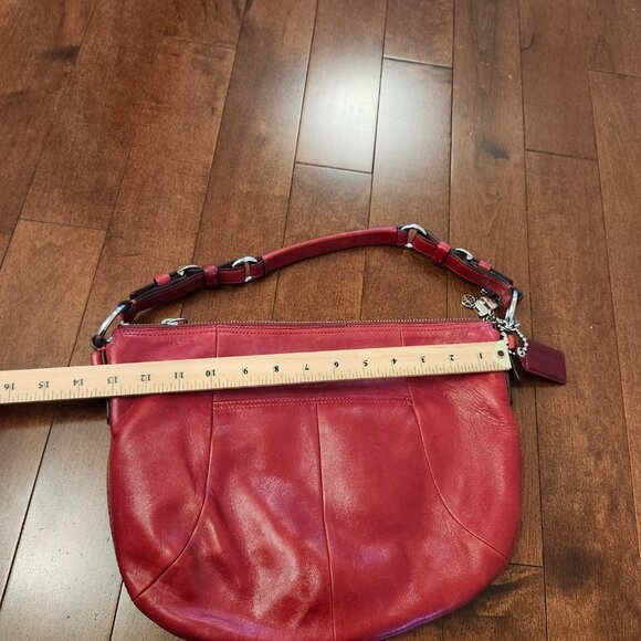 Coach red leather scout hobo bag vintage - Picture 7 of 15